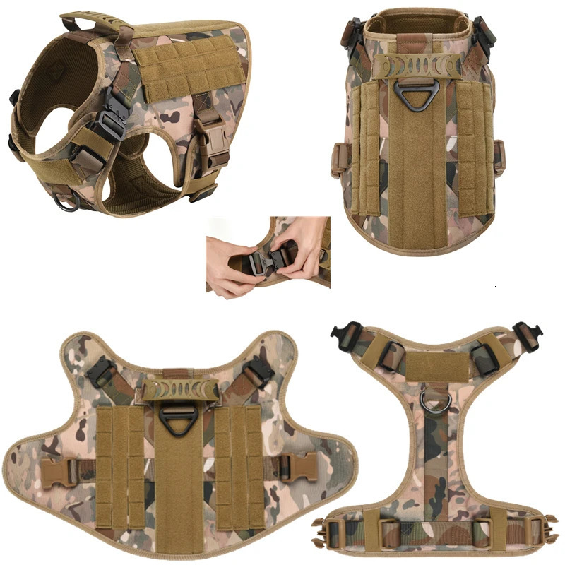 Tactical Military Vest Pet German Shepherd Golden Retriever Training Dog Harness and Leash Set For All Breeds Dogs 250729