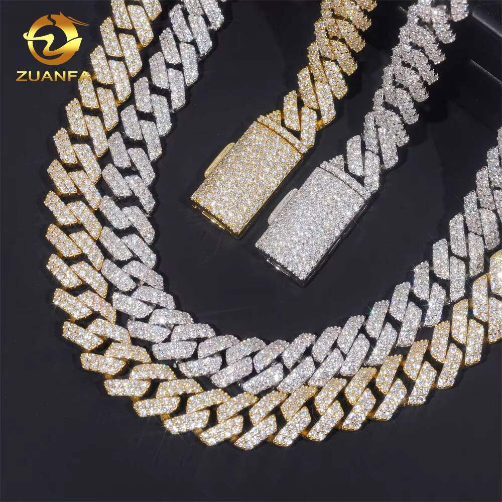 Hot Sale 10mm GRA Certified Moissanite Diamond 925 Silver Hip Hop Necklace Moissanite Cuban Link Chain
