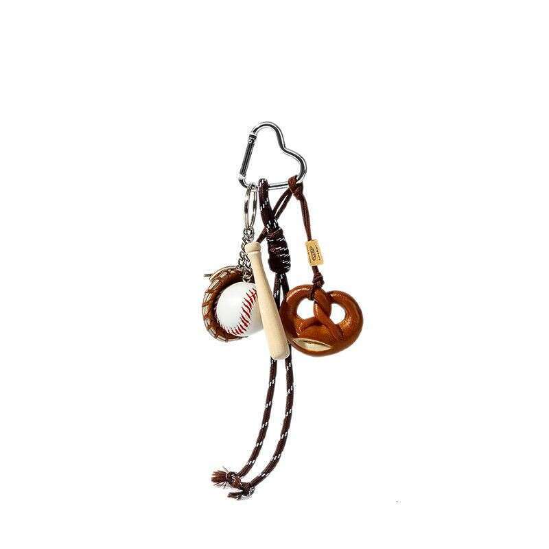 Creative Blogger Style Miu Series Baseball Keychain Bagel Woven Rope Alkaline Bread Bag Pendant