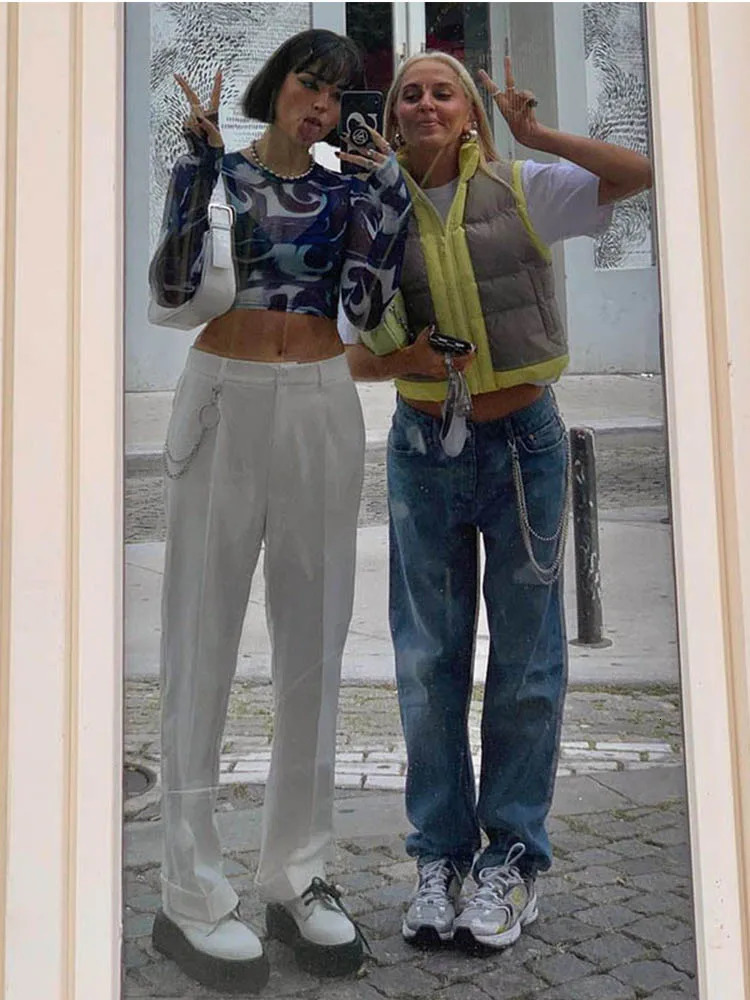 Fashion Female Mesh Crop Top Sheer Print Round Neck Long Sleeve T-Shirt Pullover Sexy Y2K Harajuku Streetwear Top 250725