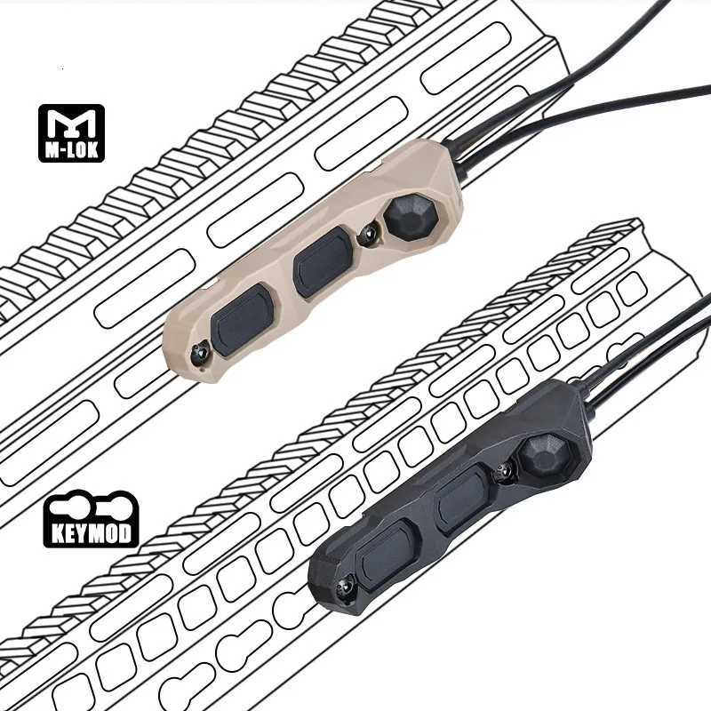 Airsoft Axon Pressure Switch Dual Function Button Remote Tail For PEQ-15 DBAL-A2 M300 M600 Flashlight Weapon Light Switch Mlok XJ250728