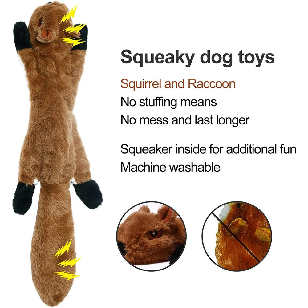 Funny Simulated Animal No Stuffing Dog Toy with Squeakers Durable Stuffingless Plush Squeaky Dog Chew Toy Crinkle Pet Squeak Toy 250729
