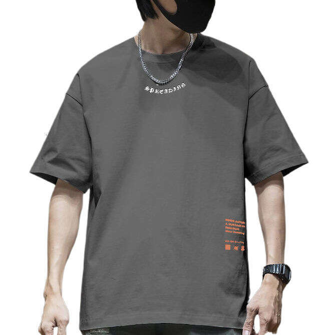 Designer T Shirt Summer Trendy Hong Kong Style Versatile Pure Cotton Short Sleeve T-Shirt For Men, Ins Trendy Brand High Street Loose Design Sense Nic