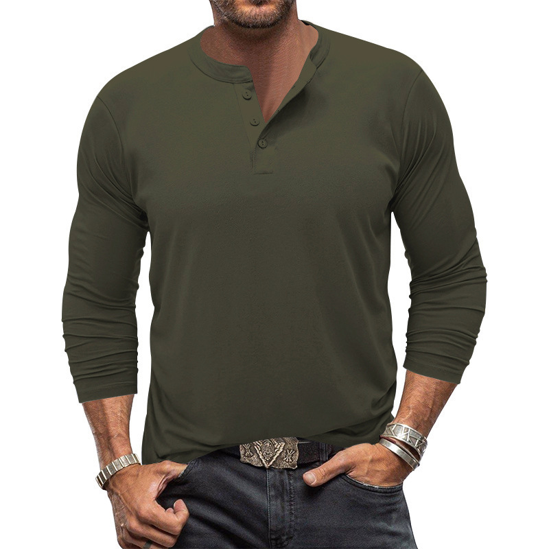 Mens long sleeve round neck t-shirt mens bottom shirt mens T-shirt