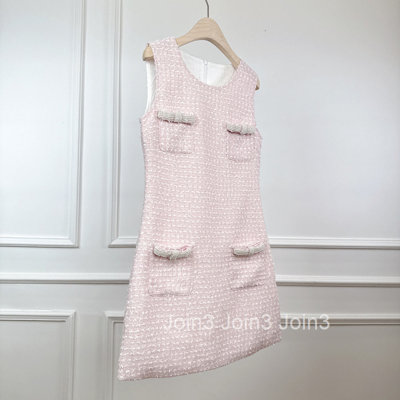 Spring Summer New Socialite Style Tassel Slim Fit Flattering High Waist Sleeveless Tank Dress Short Skirt for Women