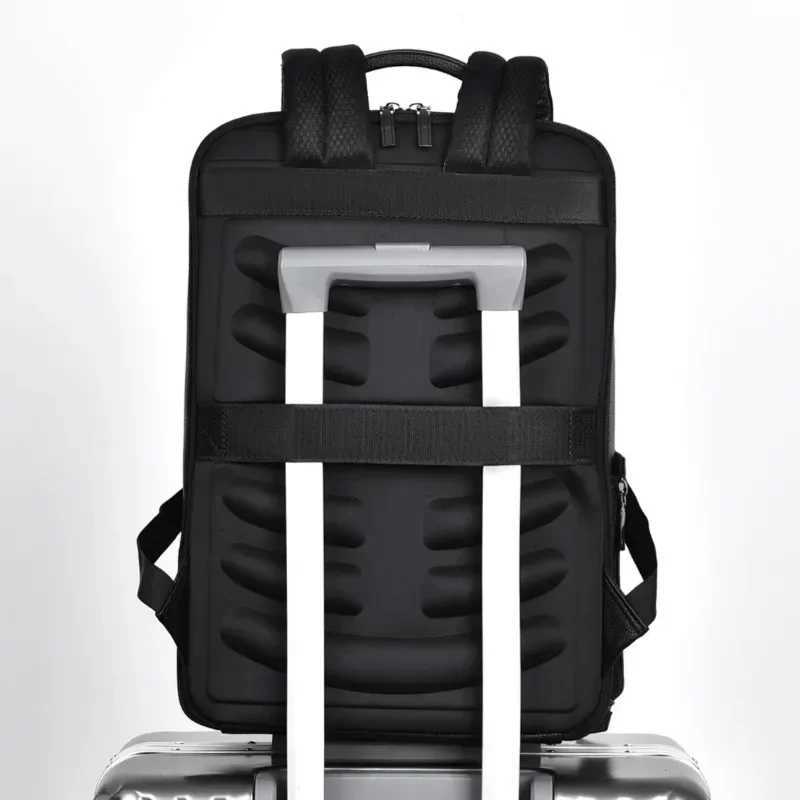 Executive Backpack Men PU Leather Satchel USB Charging Briefcase Office Travel Laptop Office Business Shoulder Back Pack Male S250728