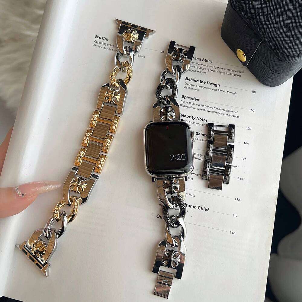 Stainless Steel Strap Apple Watch 10 46mm 42mm 40mm 41 44 45mm 38 Women Band For iWatch Series 9 8 7 6 5 4 Ultra 49mm
