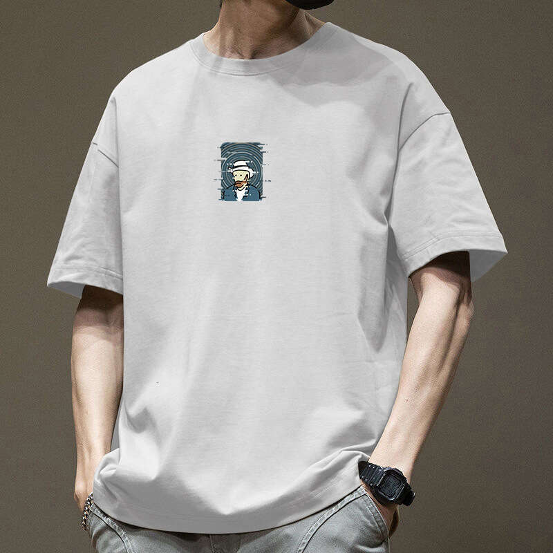 Designer T Shirt American Retro Short Sleeve T-Shirt For Men 2025 New Summer Trendy High Street Stylish Versatile Half-Head Hip-Hop Casual Tee Graphic
