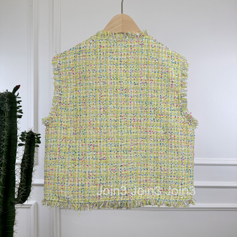 2025 Spring Summer Autumn Womens Fashion New Style Elegant Small Fragrance Style Vest Slimming Short Vest Top