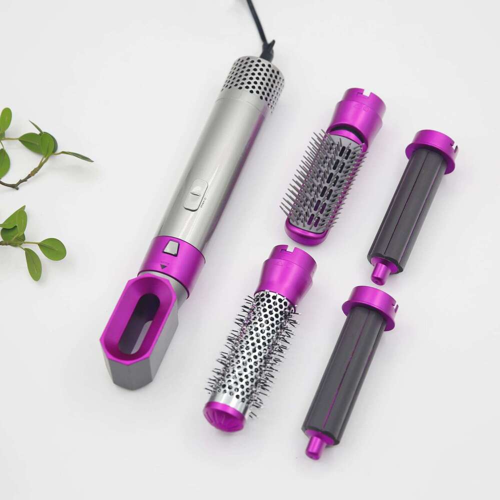 5-In-1 Curling Iron Curler Straightening Comb Suction Hair Dryer Non-Damaging