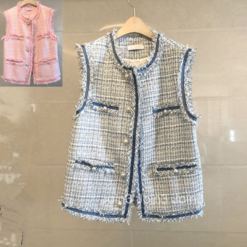 Autumn and Winter New Fashion Coarse Flower Woolen Cloth Vest with Sweetheart Coat for Womens Loose Tassels