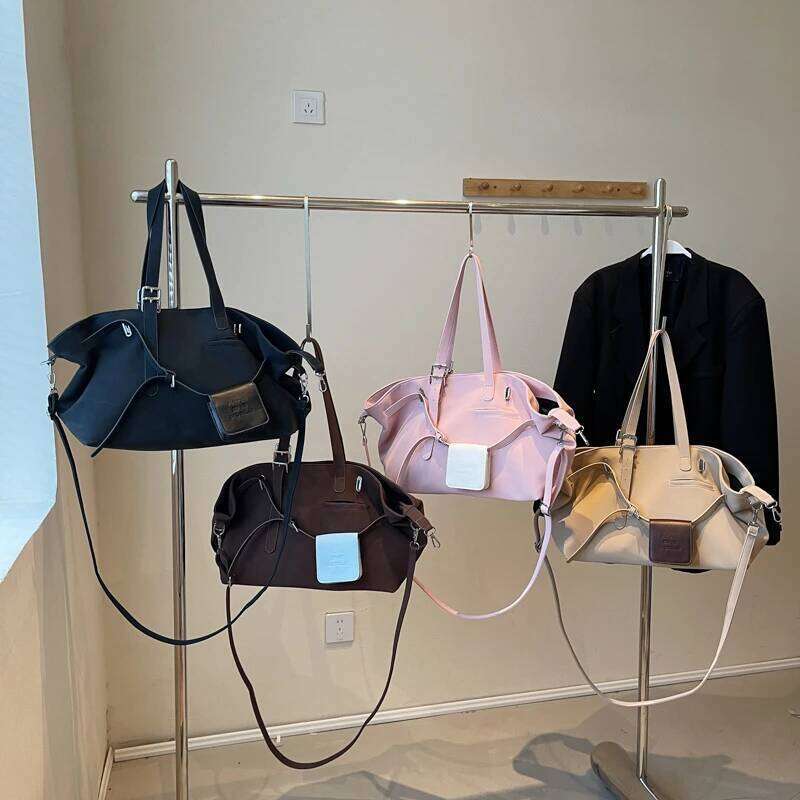 Casual Retro Solid Color Interior Zipper Pocket Tote Pu Sewing Thread Large Capacity 2025 Hot Sale Bags For Women