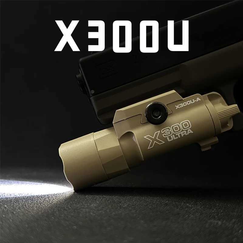 Tactical X300 X300U Nylon Pistol Gun Strobe LED Light Fit 20mm Rail Airsoft Hanging Hunting Flashlight R250728