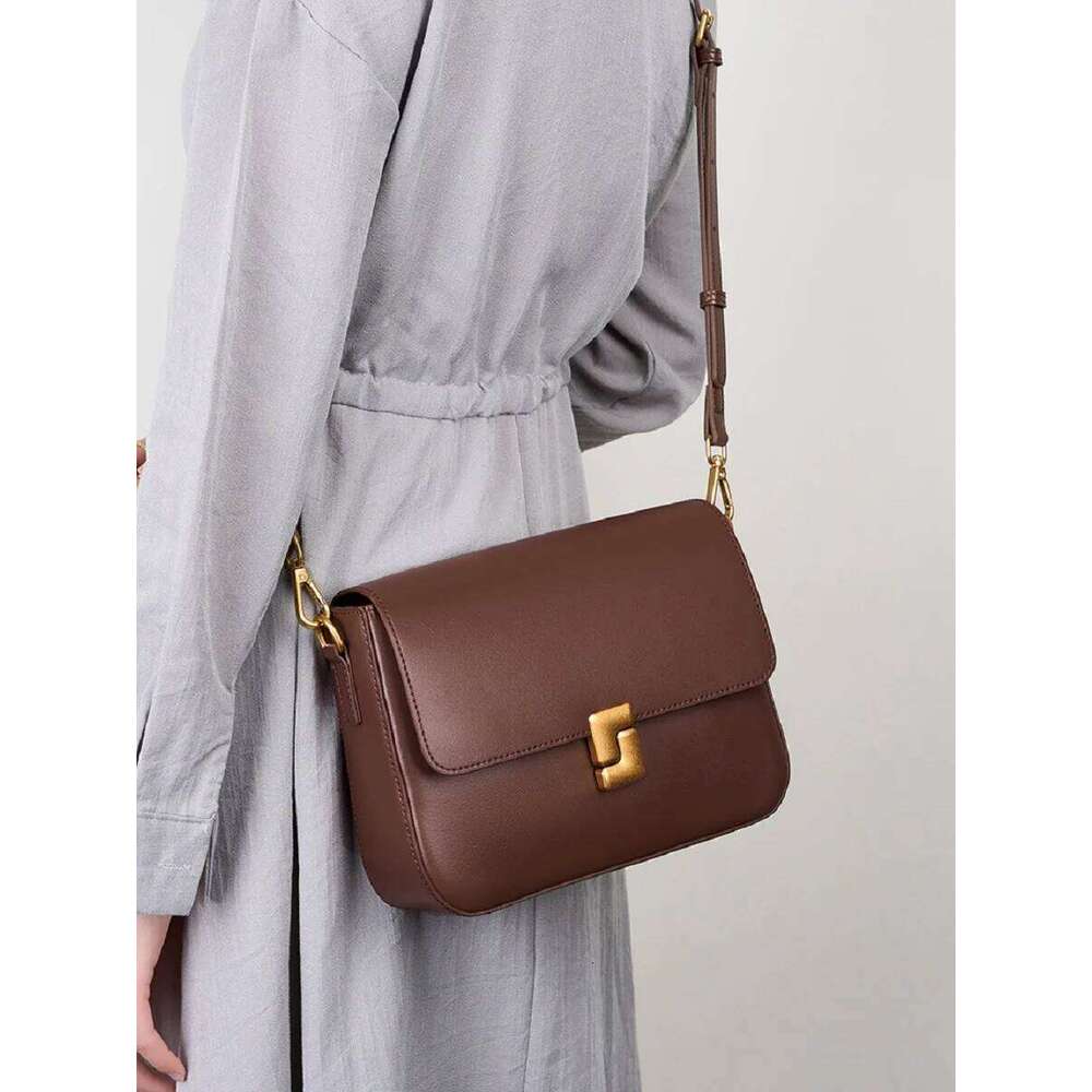 Women's Bags Designer Women's Bags Designer Genuine Leather Women Crossbody Design Small Square Cowhide Women's Commuter Shoulder Bag L