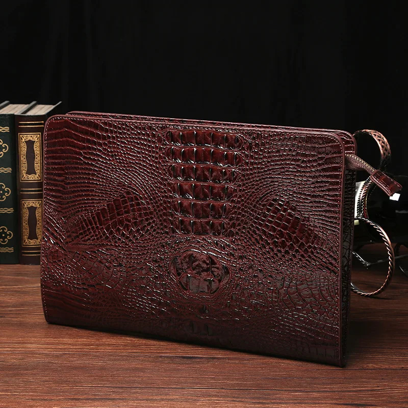 Grain Men Envelope Clutch Bag PU Leather Clutches Bolsas Alligator Print Man Evening Bags Purse Cell Phone Pocket 250723
