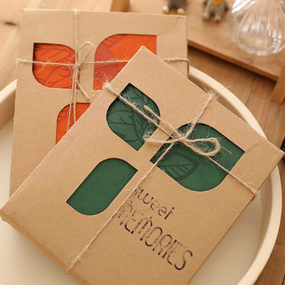 8 Inch PU Leather Kraft Paper Photo Albums 30 Sheets for Baby Birthday Gifts Leaves Home Decor Young Commemoration Z250729