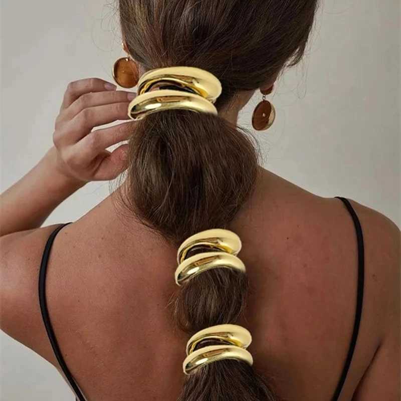 Simple Chunky Hollow Double-layer Metal Hair Clips for Women Hairbands Elastic Scrunchies Hair Ties Fashion Hair Accessories Z250729