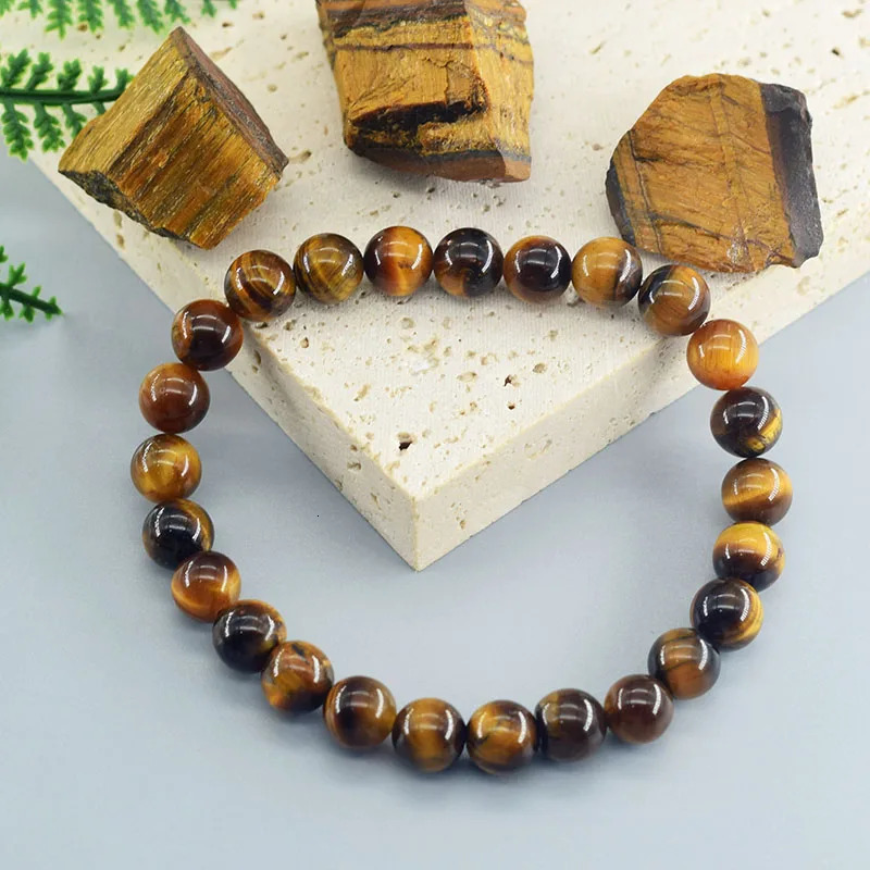 5A Natural Tiger Eye Bracelets Men Women Charm Stone Jewelry Health Protection Soul Healing Couple Crystal Bead Bracelet 250729 - view 4