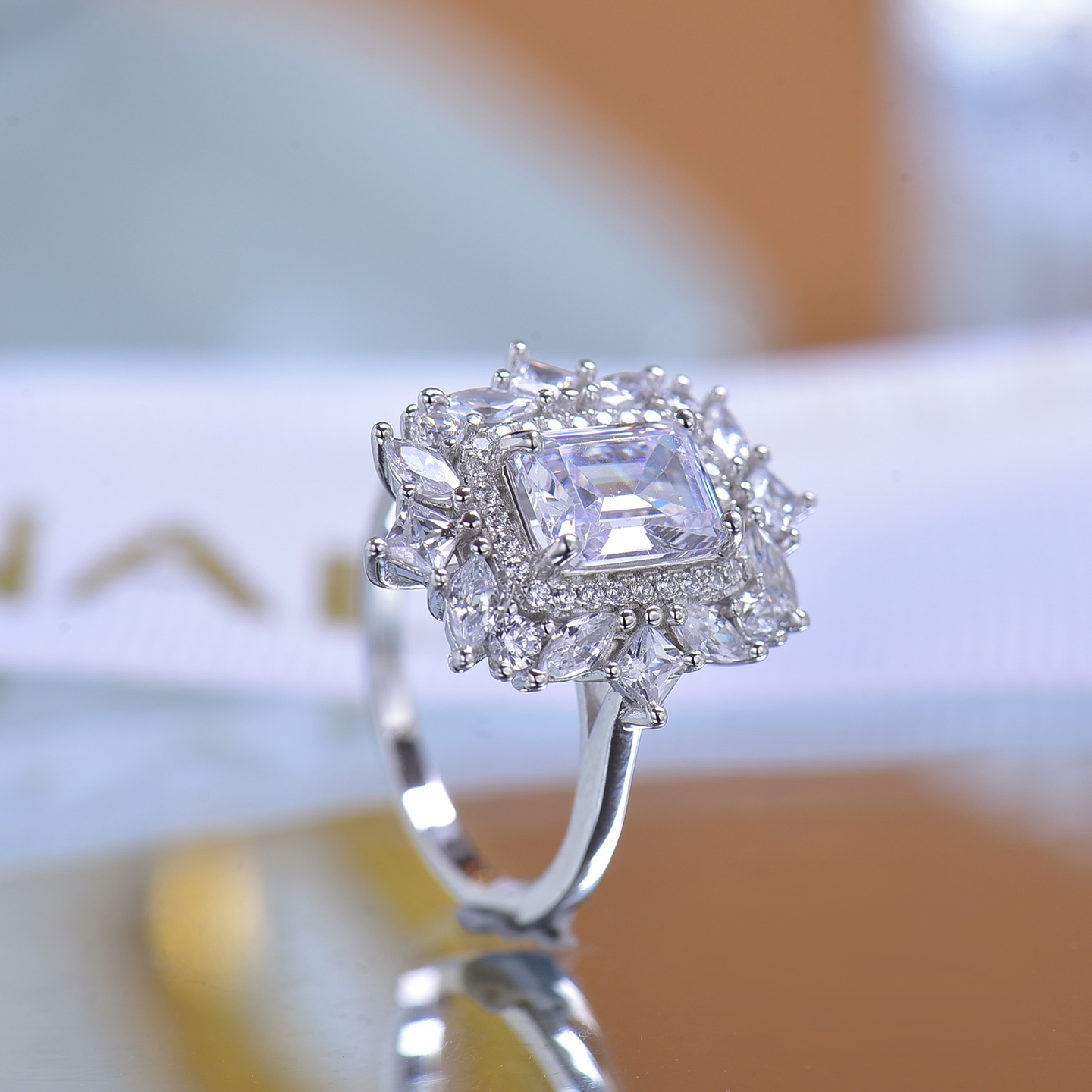 Enchanting Star and Moon Moissanite Ring - Ideal Gift for Expressing Devotion, Shiny Gem Accessory with a Cosmic Touch Moissanite Ring Gift Ring