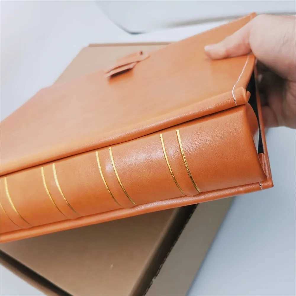 Photo Album shsh Photo Black Pages Large Capacity Leather Cover Wedding Family Photo Albums Holds 500 Horizontal Vertical Photos Z250729