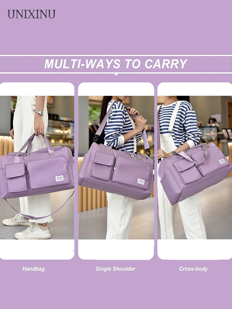 UNIXINU Carry On Travel Bag Large Capacity Weekender Overnight Duffle Bags with Shoe Compartment Sports Fitness Bags for Women 250729