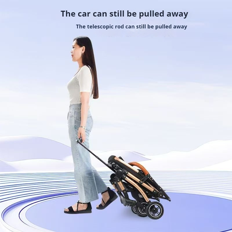 Pet stroller foldable lightweight cat and dog stroller with detachable straps, no zipper, 180 ° double-sided sunshade, all terrain 4-wheel