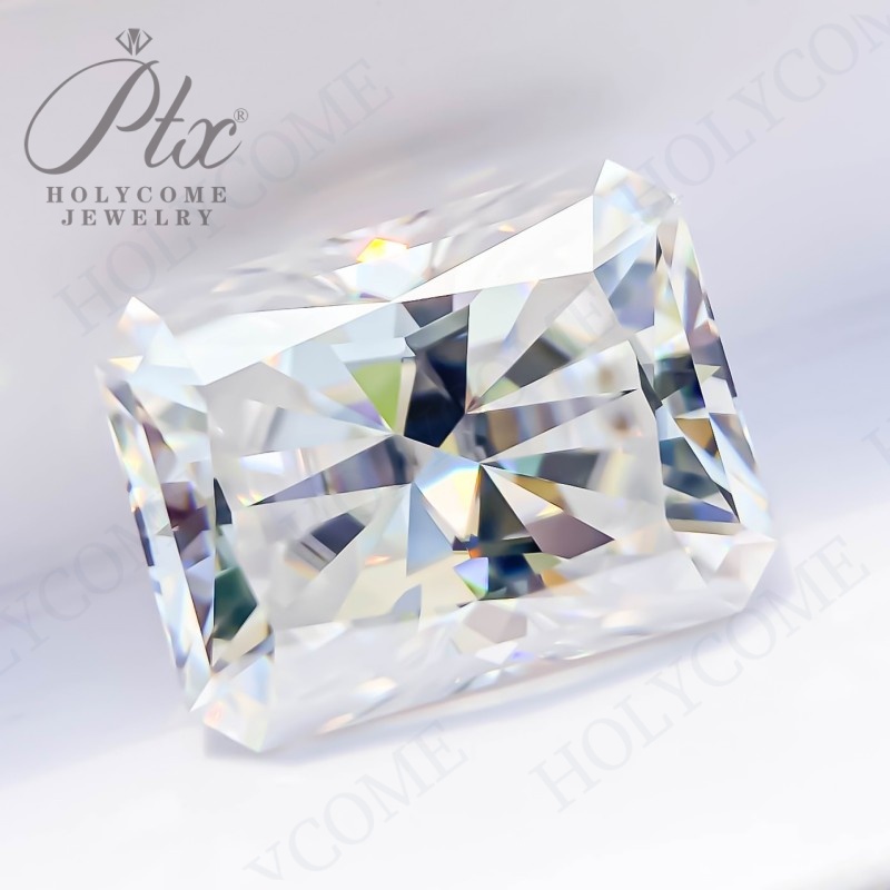 Moissanite Stone Radiant Cut D Color VVS1 Gemstone Lab Grown Synthetic Moissanite Diamond for Women Jewelry Engagement Ring with GRA Certificate