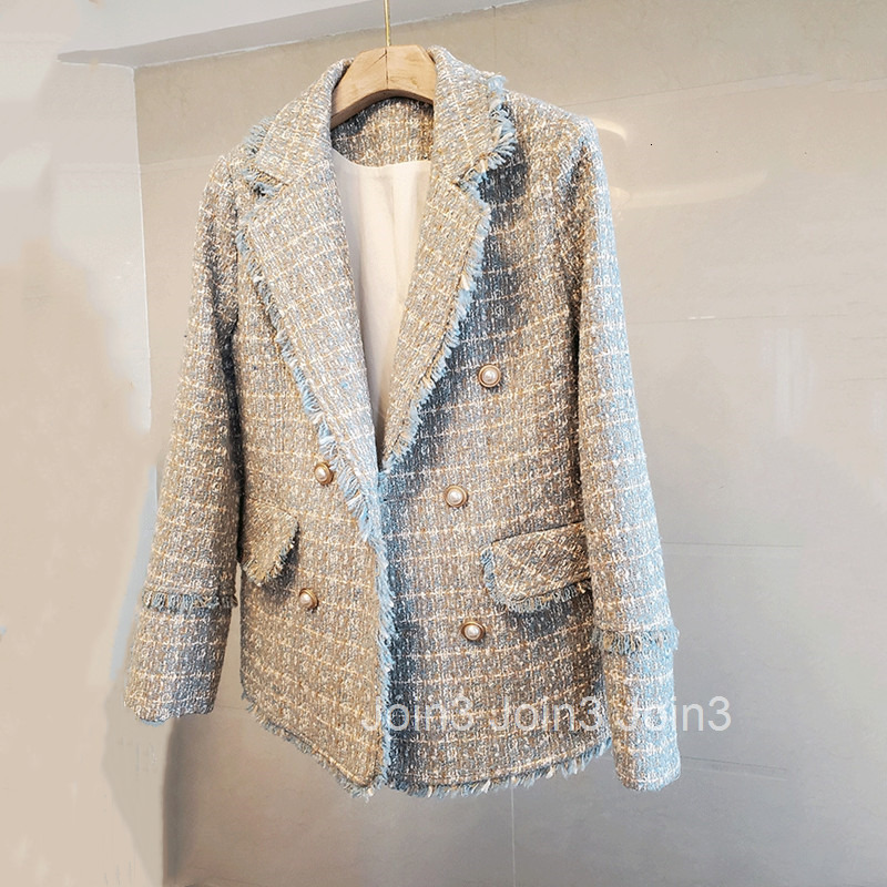 French small fragrance suit coat womens woolen fabric autumn and winter fashion temperament Korean chic design sense