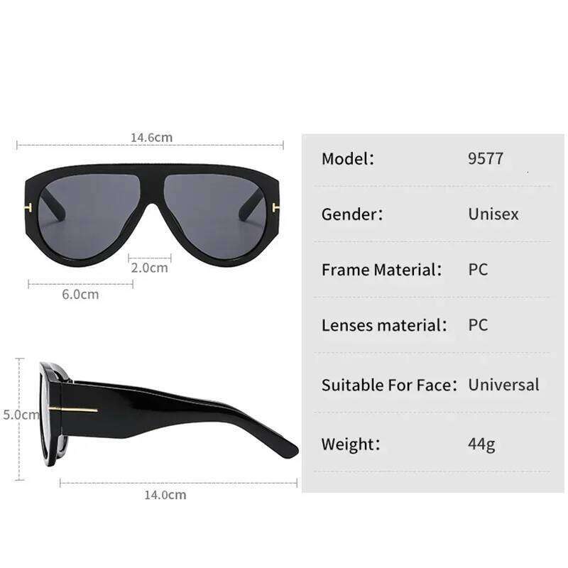 T-shaped Large Frame Pilot 2024 New Toad Fashion Sunglasses Personalized Women's Sun Glasses Eye Protection Eyewear