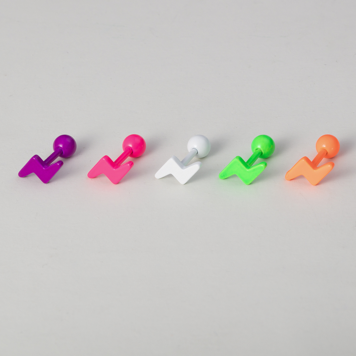 Baking paint stainless steel lightning stud earrings body piercing earrings jewelry wholesale