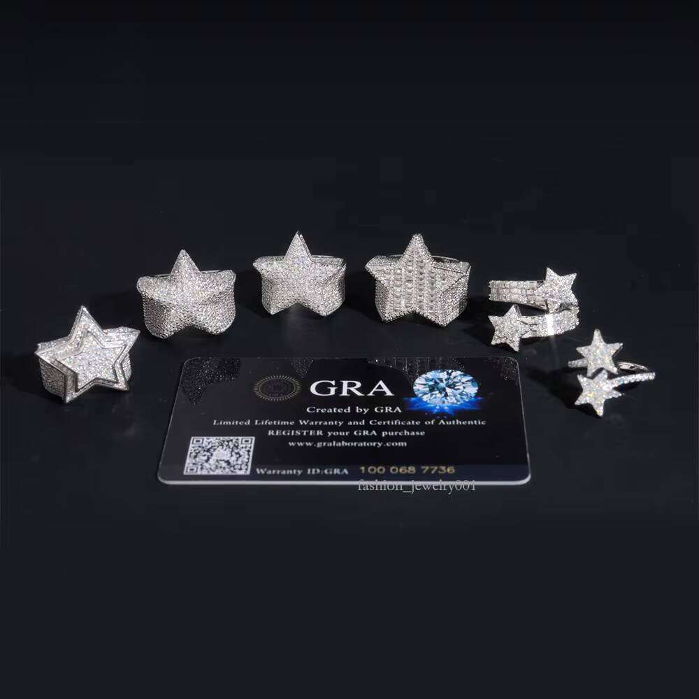 Normal inventory, ice-cold and transparent, star-grain stone ring, Sier Hapupu, rhythm tester, fashionable for men and women, morganite ring