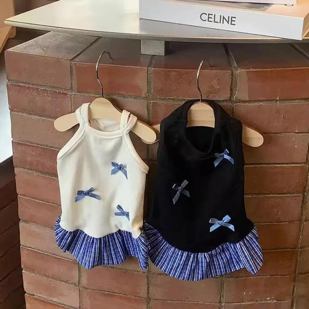 Puppy Clothes Summer Thin Bow Strappy Small Dog Princess Skirt Cute Cat Dress for Medium Dogs Chihuahua Clothing 250729