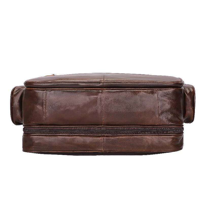OLOEY Nesitu Vintage Big Large Capacity 100% Guarantee Genuine Leather Men Messenger Bags Briefcase 15.6'' Laptop Portfolio M7150