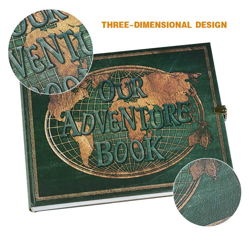 180 Page DIY Travel Photo Album Our Adventure Book Leather Retro Creative Anniversary Photo Album Wedding Guest Book Memory Gift Z250729