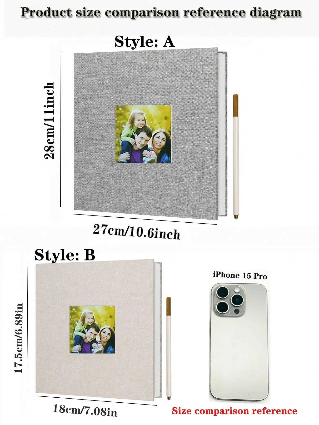 1pc DIY Linen Scrapbook Photo Album with Self-Adhesive Pages for 2x3 4x6 5x7 8x10 Pictures DIY Photo Book Family Anniversary Z250729