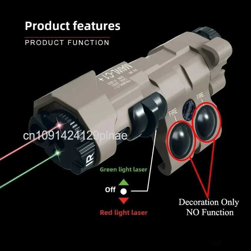 Tactical MAWL-C1 Weapon Scout Light Combo Red Green Dot Sight LED Flashlight Nylon Version for AR15 M4 Airsoft Rifle 1913 XJ250728