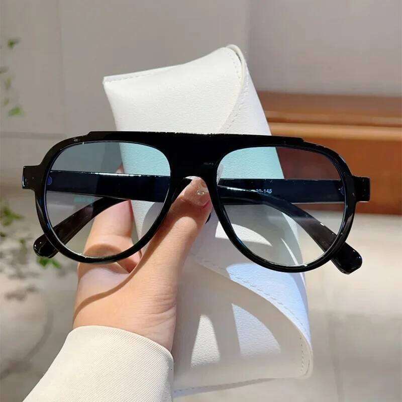 Vintage Brand Designer Oversized Pilot Sunglasses Women For Men Fashion Popular Big Frame New Sun Glasses Punk Eyeglasses