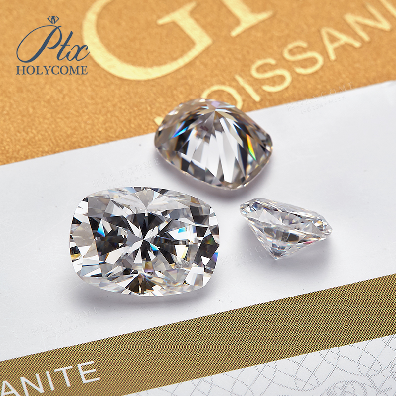 Factory D Color Rectangle Elongated Cushion Cut Moissanite Loose Stone with Certificate Moissanite Lab Diamond Pass Tester with GRA Report