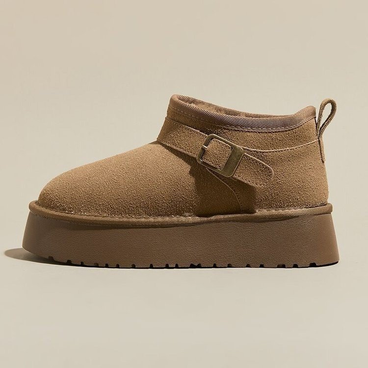 Hot New Free Shipping designer for womens boots khaki brown Seasonal new retro French fashion versatile thick soled casual cotton shoes