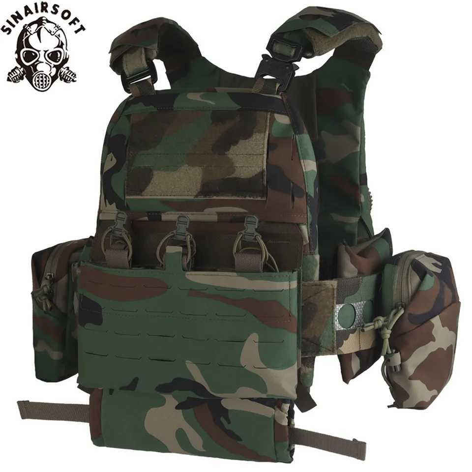 Tactical Plate Carrier Set Ferro V5 FCPC Hunting Vest Tiger Pattern Camouflage Body Armor Airsoft MOLLE Triple Magazine Pouch Z250728