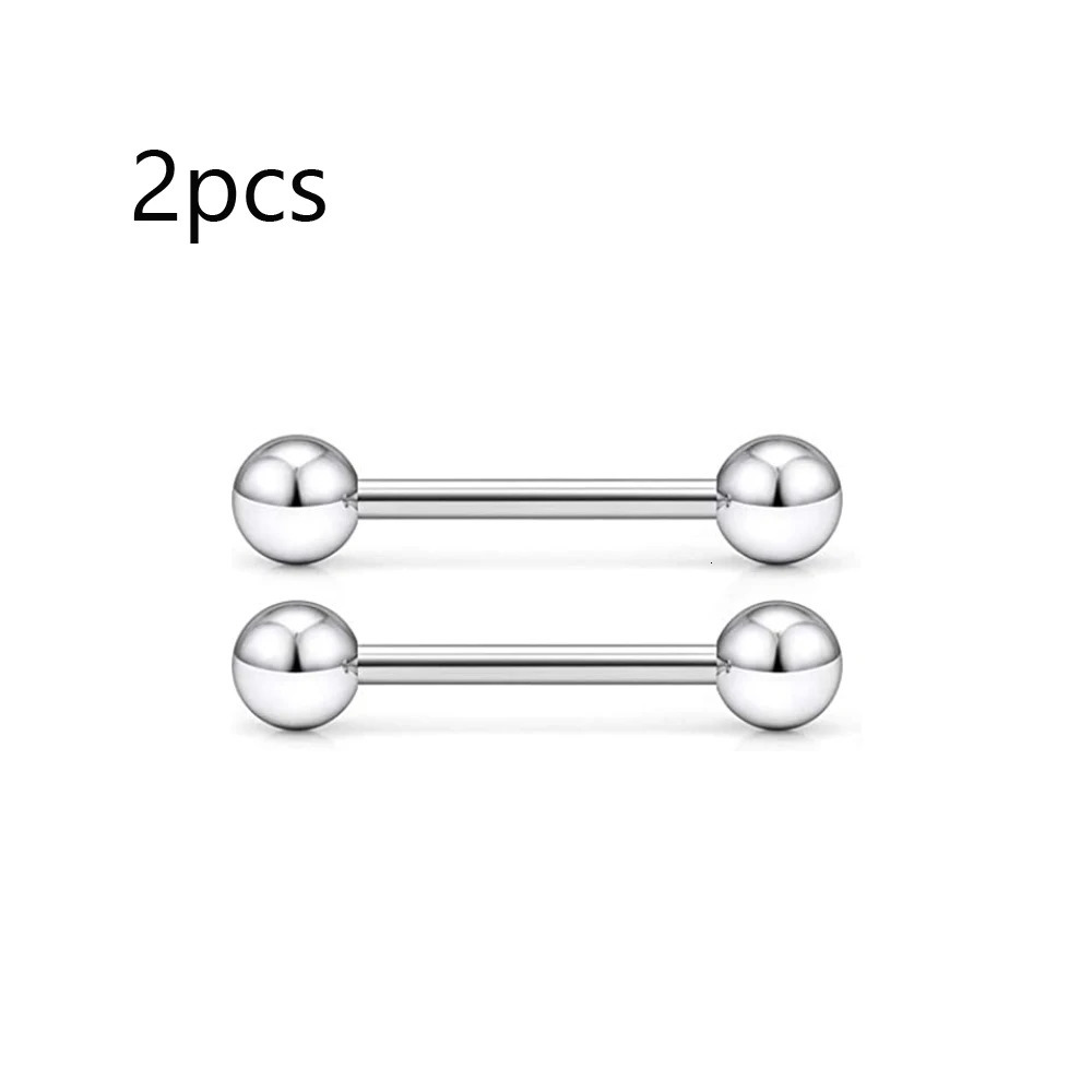 WKOUD 2PCS 316L Stainless Steel Nipple Barbell Rings Heart Nipple Shields Piercing Jewelry 250729