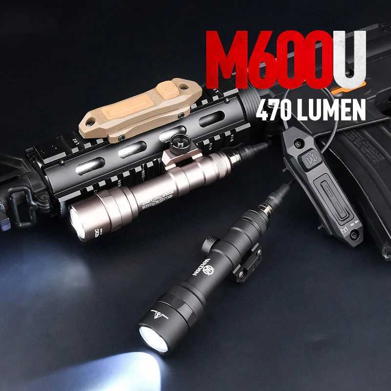 Vadsn Tactical Metal M600U Flashlight Scout Light High Power LED Airsoft Hunting Fit 20mm Picatinny Rail Airsoft Accessories XJ250728