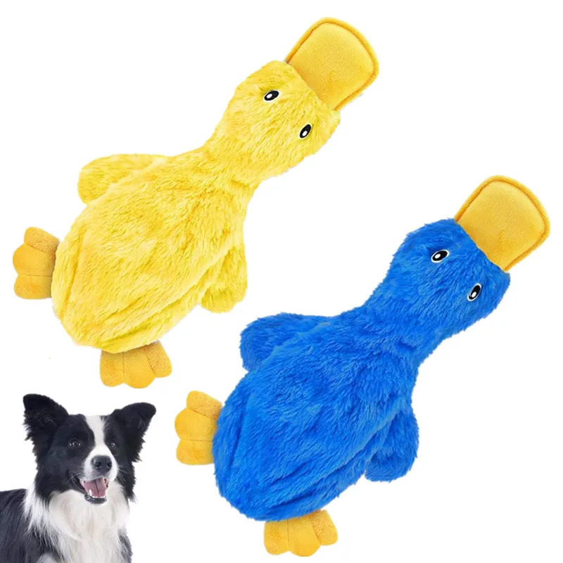 Dog Plush Sound Toys Yellow Duck Puppy Squeaky Interactive Stuffed Toy Bite Chewing Rattle Pet Supplies For Indestructible Dogs 250729