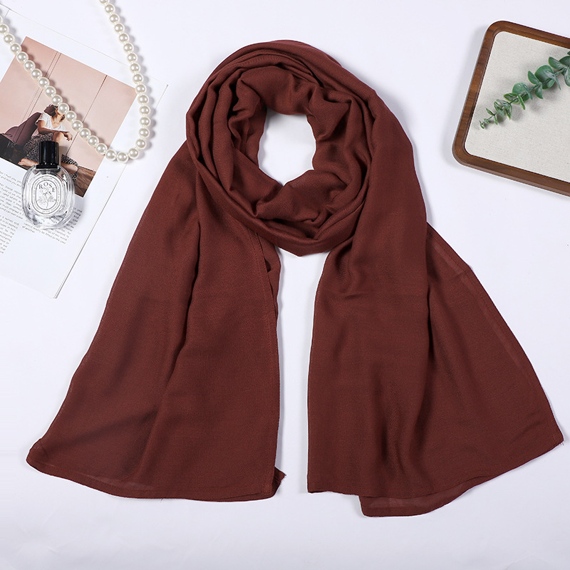 K1519 Solid color chiffon long scarf summer thin shawl ethnic style ladies all-match scarf high-end gauze scarf cross-border wholesale