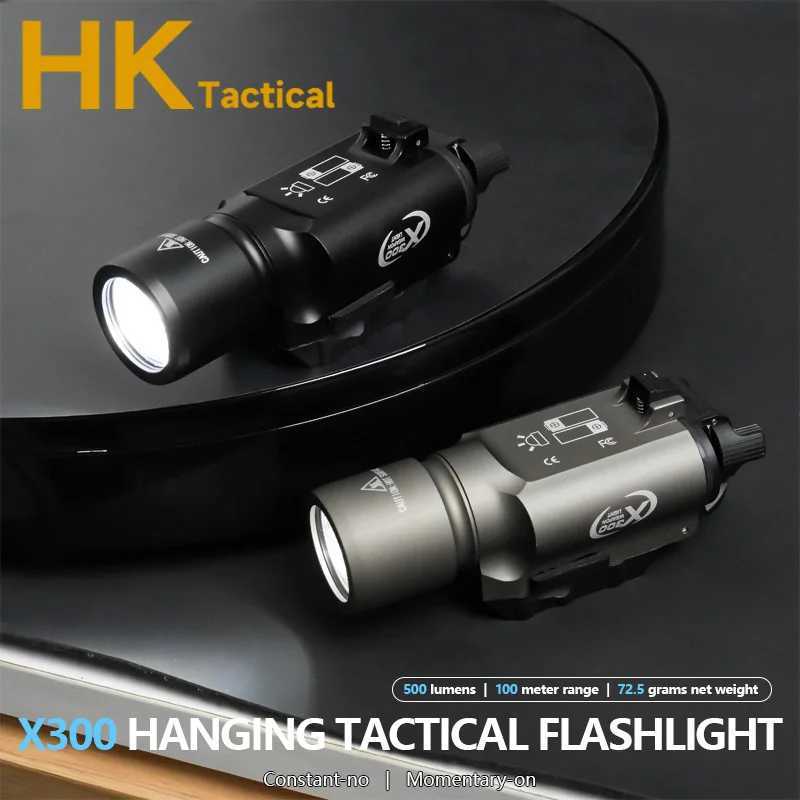 300 300U LED Aluminum Alloy Weapon Flashlight Pistol Hanging Tactical Scout Light Fits 20MM Rail Suitable for Outdoor Hunting Use XJ250728