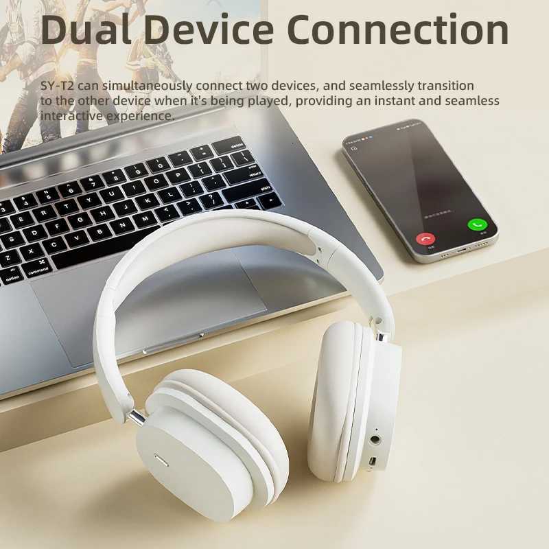 5.3 Fashion Wireless Headphones HIFI Stereo Portable Over-Ear Business Headset Low Latency Gaming Earphones With Mic R250728
