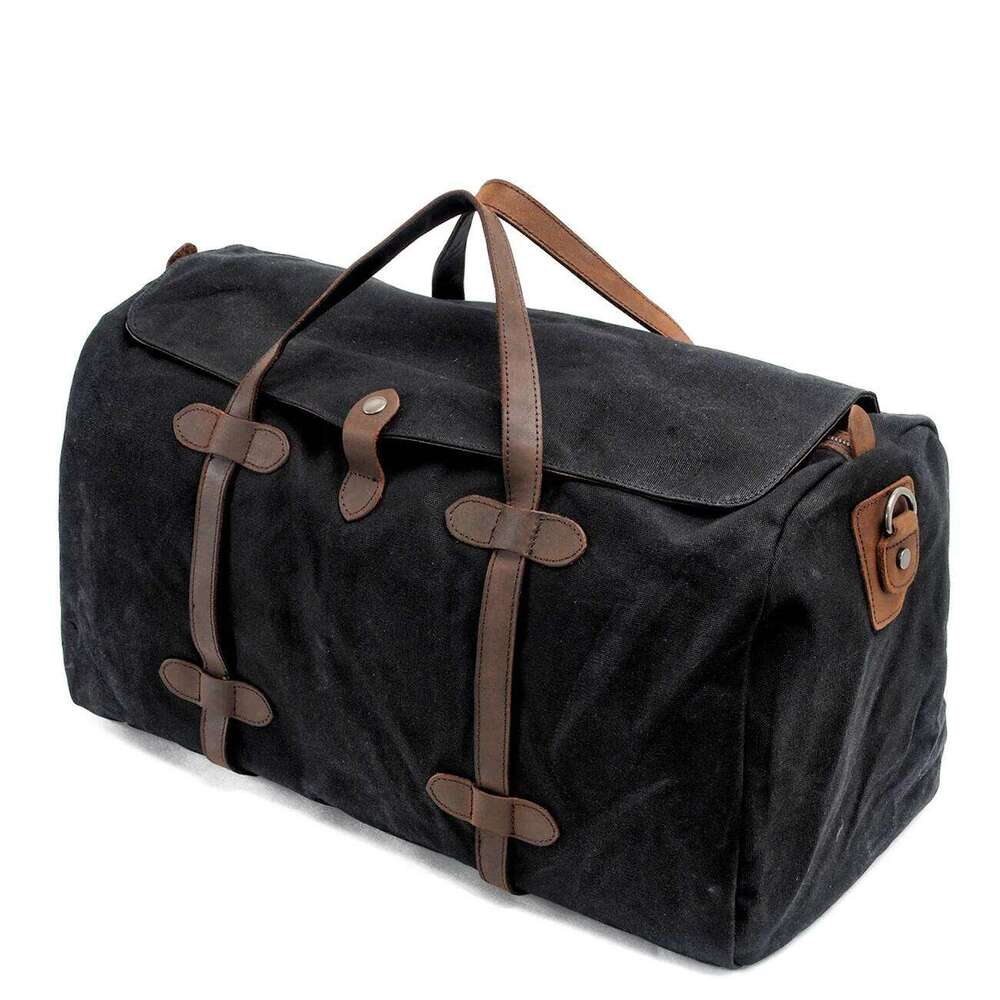 MUCHUAN Vintage Pure Cotton Canvas Leather Travel Duffle Bags Large Capacity Weekend Overnight Bag Men Hand Lage Big