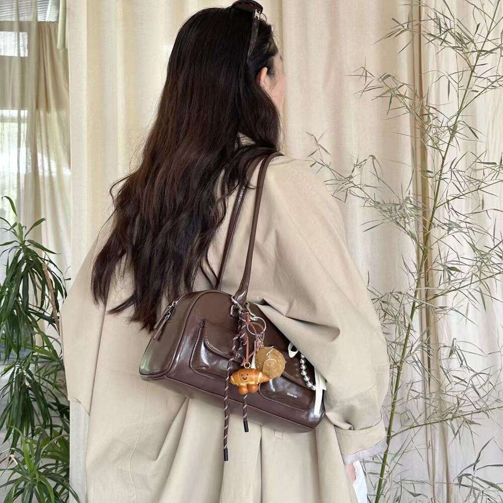 Yunzhen Same Style for Women 2025 Autumn Winter New Korean Ins Large Capacity Bowling Ball Handbag Shoulder Bag