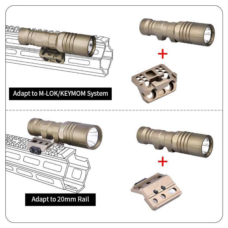18350 16340 White LED Airsoft Rifle Hunting High Power Weapon Scout Micro PLH V2 Light 1350 Lumens With Original XJ250728
