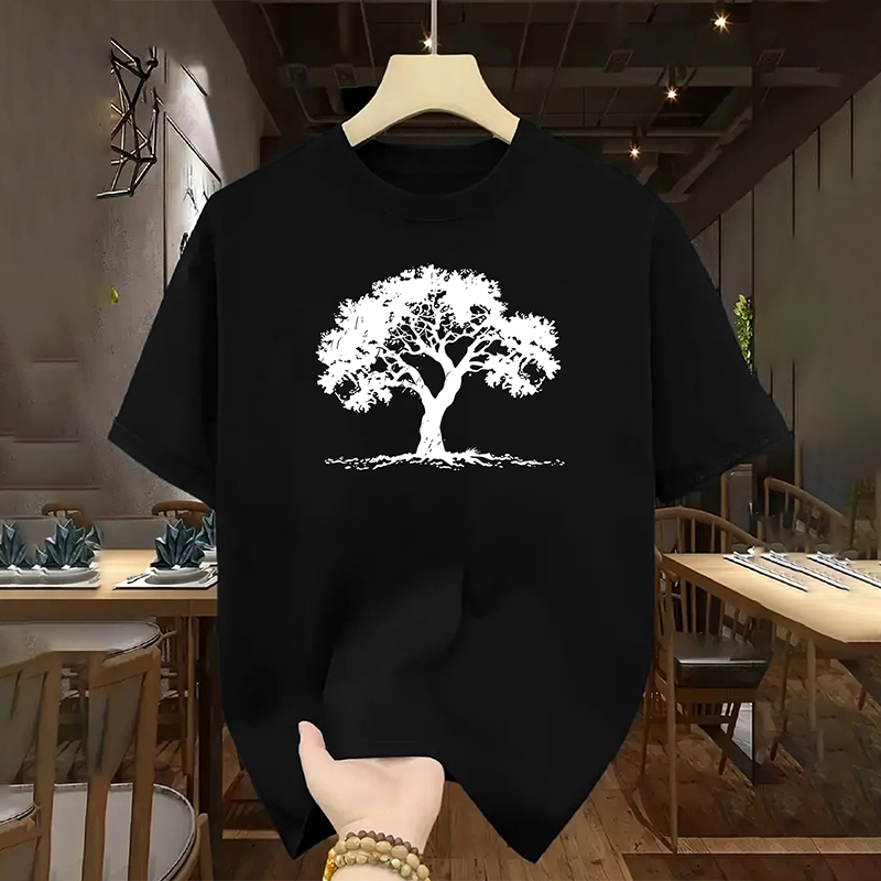 Fashionable Mens Graphic Print Tee with Comfort Fit Shorts Sleeves(Suitable for young men and women)